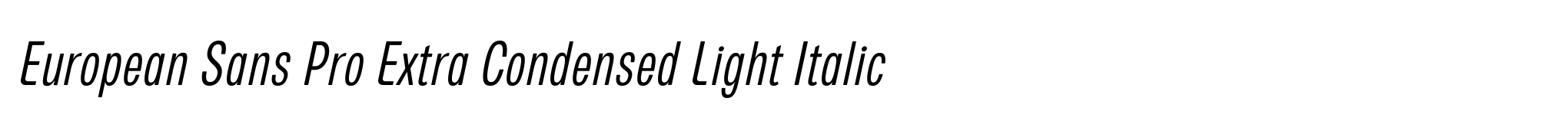 European Sans Pro Extra Condensed Light Italic image